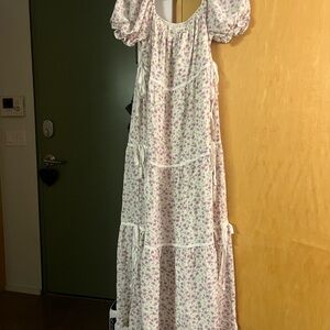 Floral Puff Sleeve Maxi Dress